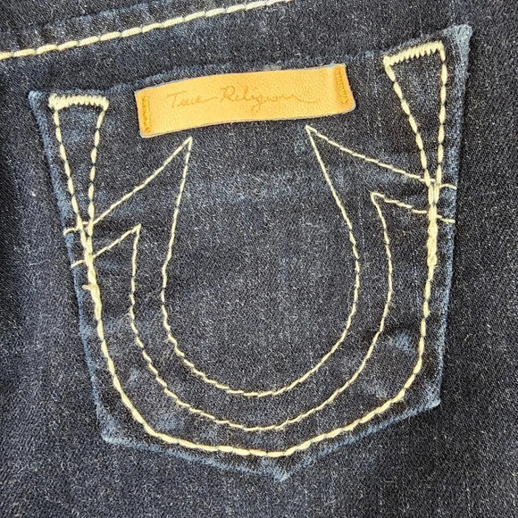 True Religion Dark Denim Pencil Skirt Festival Rodeo Size 27 - Picture 9 of 11